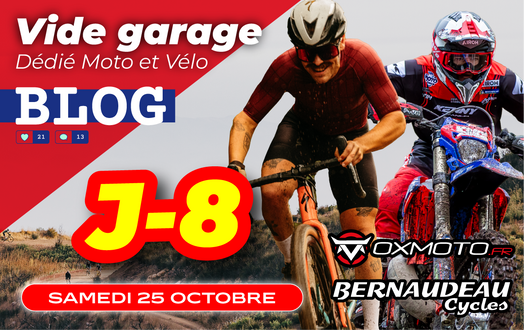 J-8 avant le Vide Garage Vélo & Moto OXMOTO : animations, pilotes, promos et plus de 100 motos à découvrir !