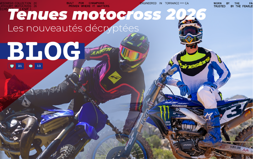 Tenues MX 2026 : les nouveautés FOX, Alpinestars, Kenny et Shot décryptées