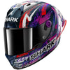 Casque intégral SHARK Aeron-gp Fim Racing #1 Replica Zarco Signature carbone blanc violet 2026