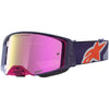 Masque Alpinestars Supertech Hiten violet rouge miroir rose