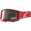 Masque Alpinestars Supertech Vesta rouge fluo chrome miroir argent