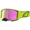 Masque Alpinestars Supertech Vesta jaune fluo noir miroir rouge