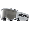 Masque Alpinestars Vision 3 Wordmark blanc noir miroir argent