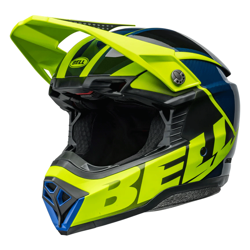 Casque BELL Moto-10 Spherical Sliced jaune/bleu 2024