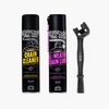 Kit entretien chaîne MUC-OFF nettoyant + brosse + graisse