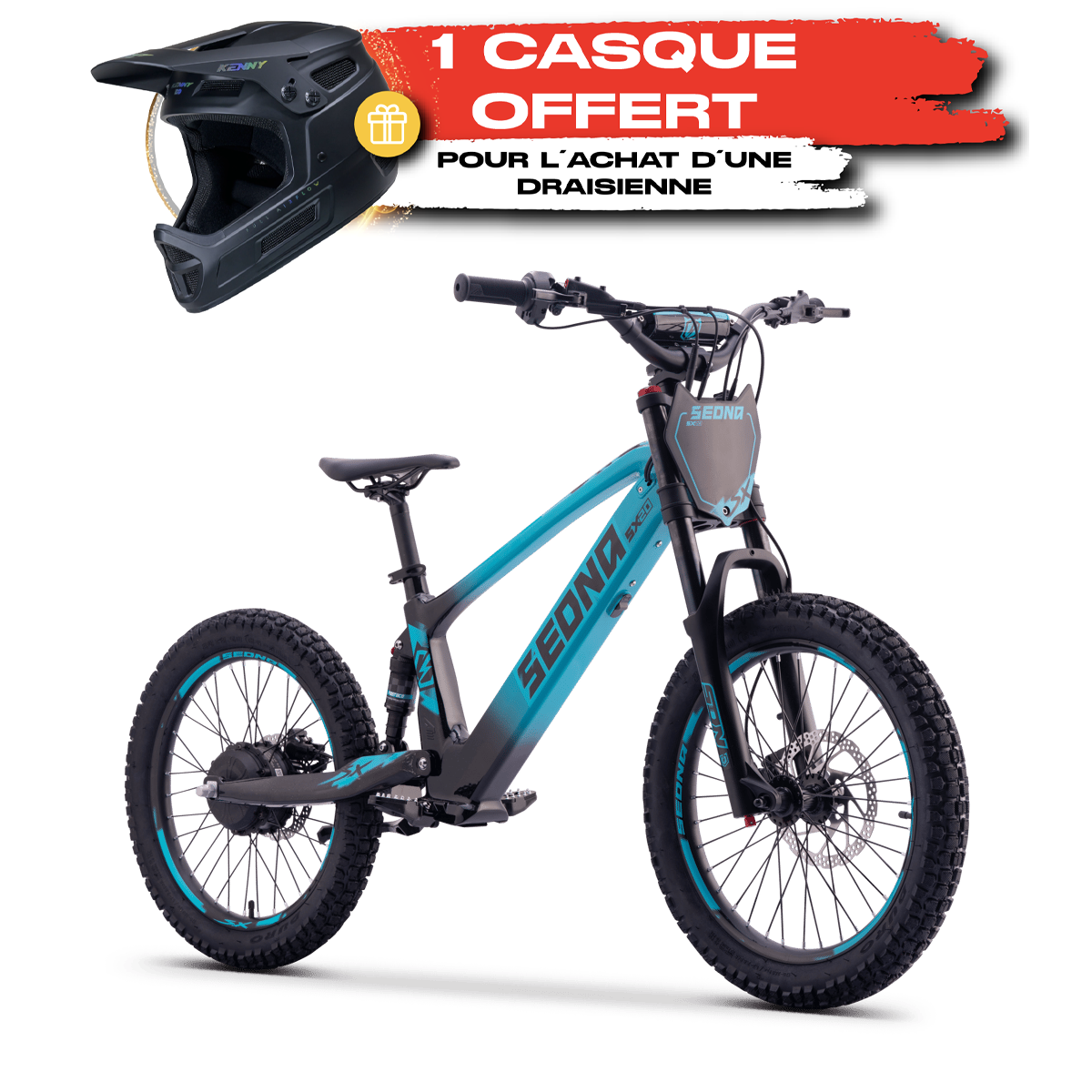Draisienne SEDNA SX20 bleu + Casque KENNY