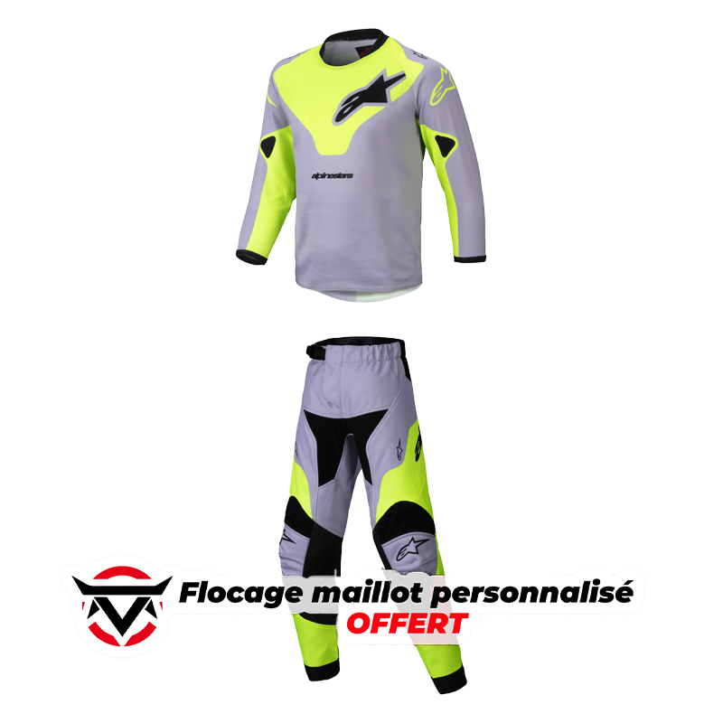 Tenue enfant ALPINESTARS Racer Kids gris/jaune 2025