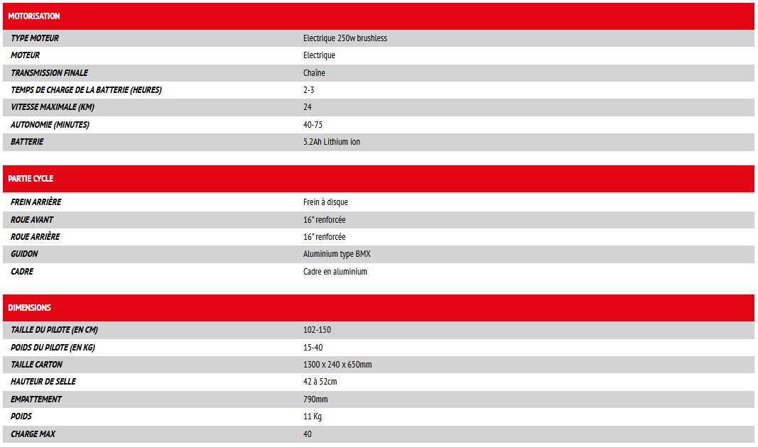Draisienne électrique SEDNA MX16 orange 5-12 ans