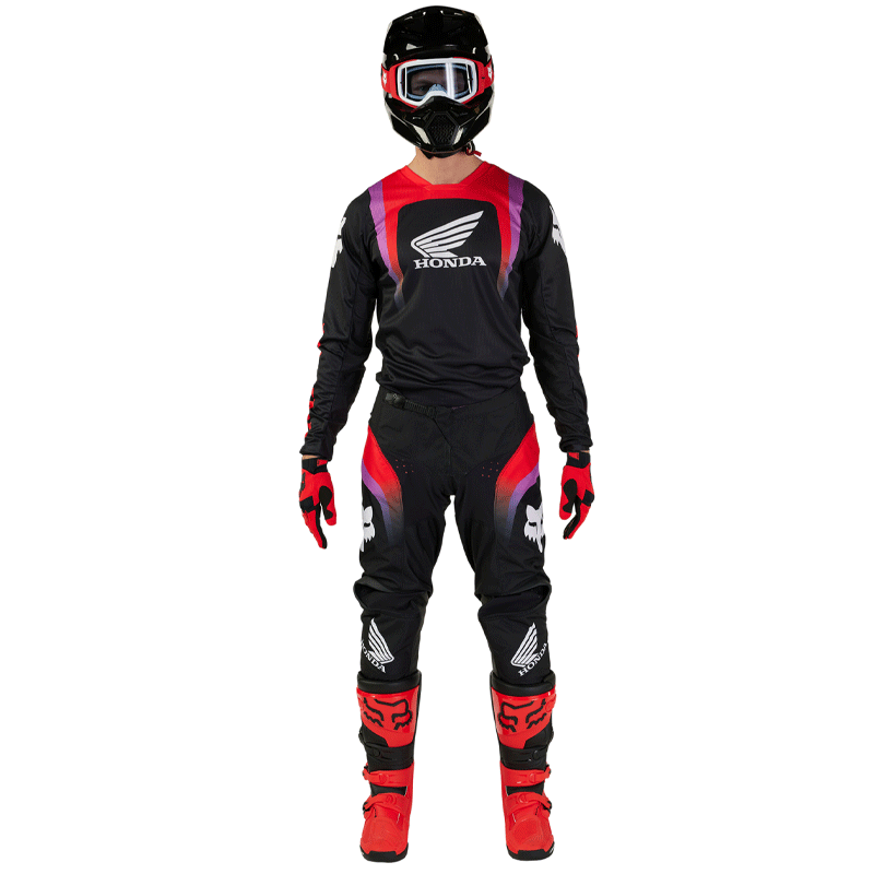 Tenue FOX 180 Honda rouge noir 2024 oxmoto