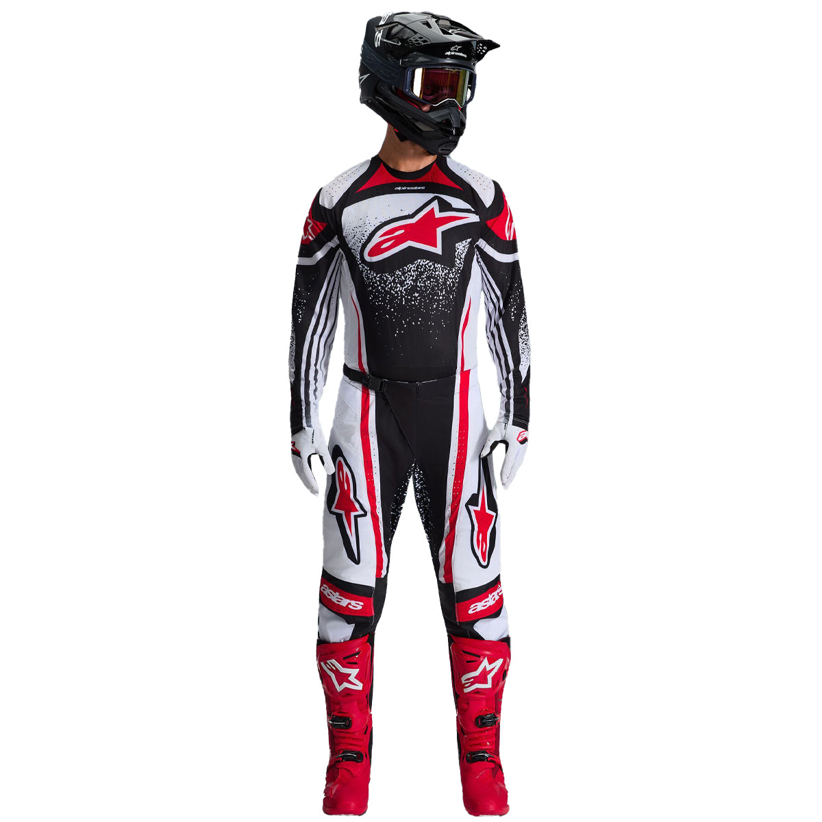 Tenue ALPINESTARS Techstar NOMUR noir/blanc/rouge