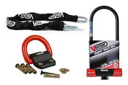 Kit antivol complet VECTOR chaîne + antivol U + Fixation au sol
