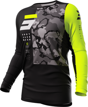 Maillot SHOT Contact Camo 2.0 jaune fluo